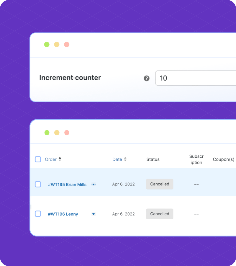 Choose Custom Increment for Order Numbers 